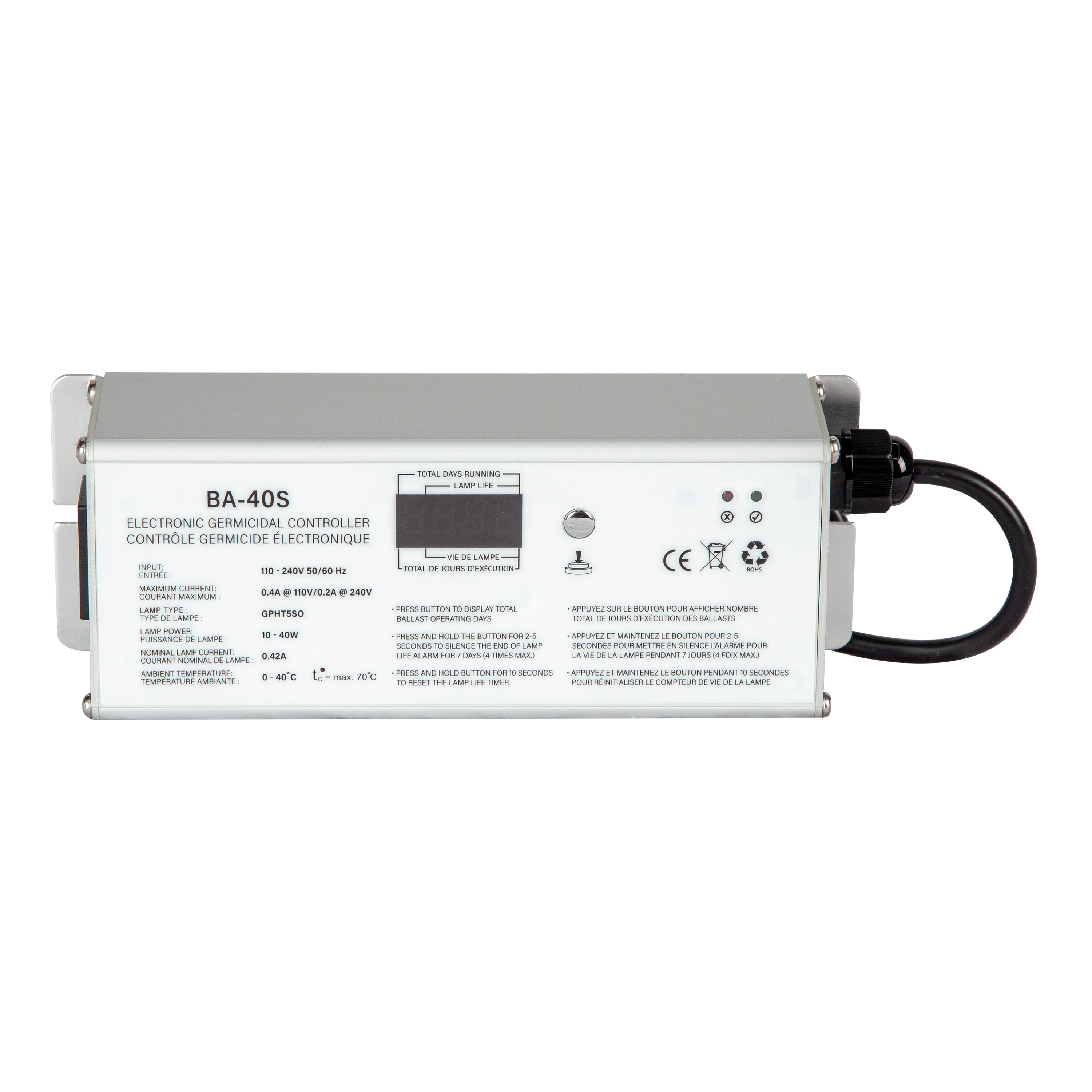 Vitapur BA-95H High Output Ballast – UV Water Filtration Electronic Controller With LED Countdown & Audible/Visible Alarms