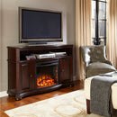 Pleasant Hearth - Merrill Electric Media Fireplace - Merlot Finish Electric Fireplaces Pleasant Hearth
