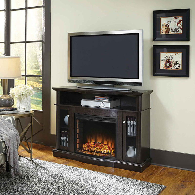 Pleasant Hearth - Elliott Electric Media Fireplace - Merlot Finish Electric Fireplaces Pleasant Hearth