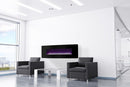 48-in Curved Front Wall Mount Electric Fireplace with Black Glass Electric Fireplaces Muskoka