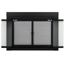 Pleasant Hearth - Ascot Glass Firescreen Black Glass Doors Pleasant Hearth