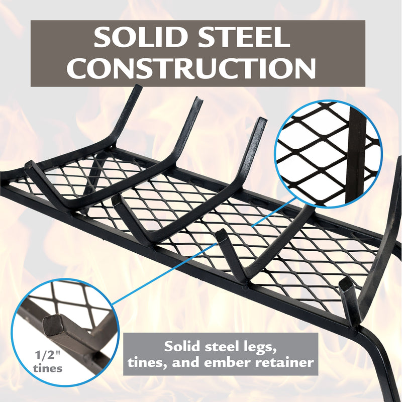 Pleasant Hearth - 1/2 in. steel grate- 27 in. 5 bar with ember retainer Grates Pleasant Hearth