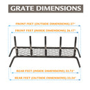 Pleasant Hearth - 1/2 in. steel grate- 27 in. 5 bar with ember retainer Grates Pleasant Hearth