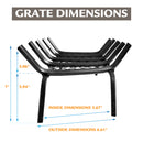 Pleasant Hearth - 1/2 in. steel grate- 27 in. 5 bar with ember retainer Grates Pleasant Hearth