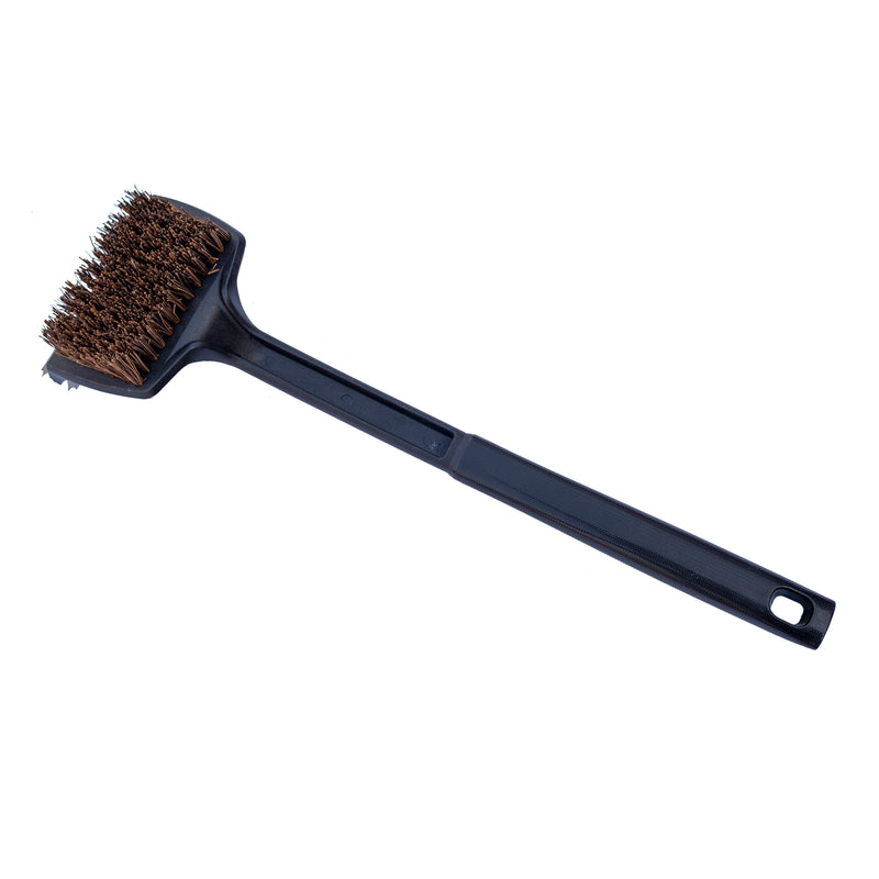 18" Flat Top Grill Brush w. Palmyra Bristles and Stainless Steel Scraper Grill Accessories Dyna-Glo   