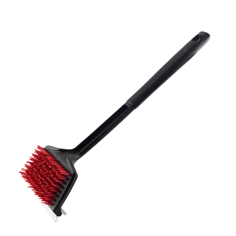 18" Flat Top Grill Brush w. Nylon Bristles and Stainless Steel Scraper Grill Accessories Dyna-Glo
