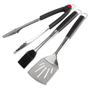 3PC Stainless Steel and Silicone Soft Touch Handles - Spatula, Basting Brush, Tongs Grill Accessories Dyna-Glo