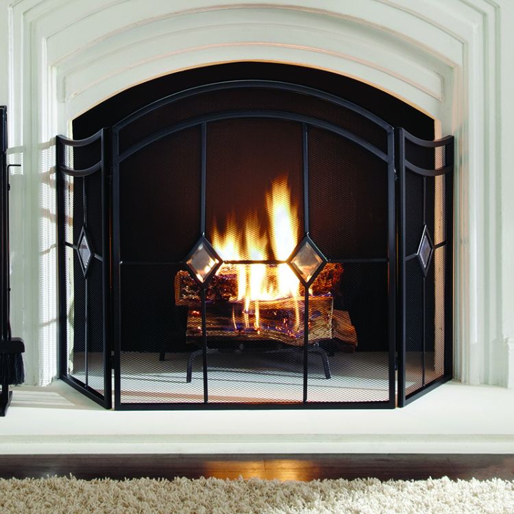 Pleasant Hearth - Diamond Fireplace Screen Fireplace Accessories Pleasant Hearth