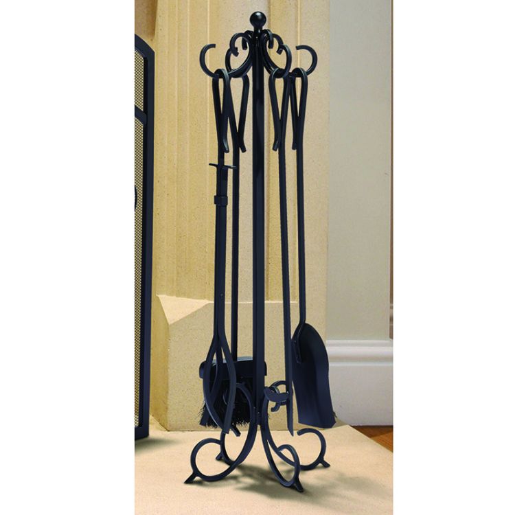 Pleasant Hearth - Scroll 5 PC Fireplace Toolset Fireplace Accessories Pleasant Hearth   