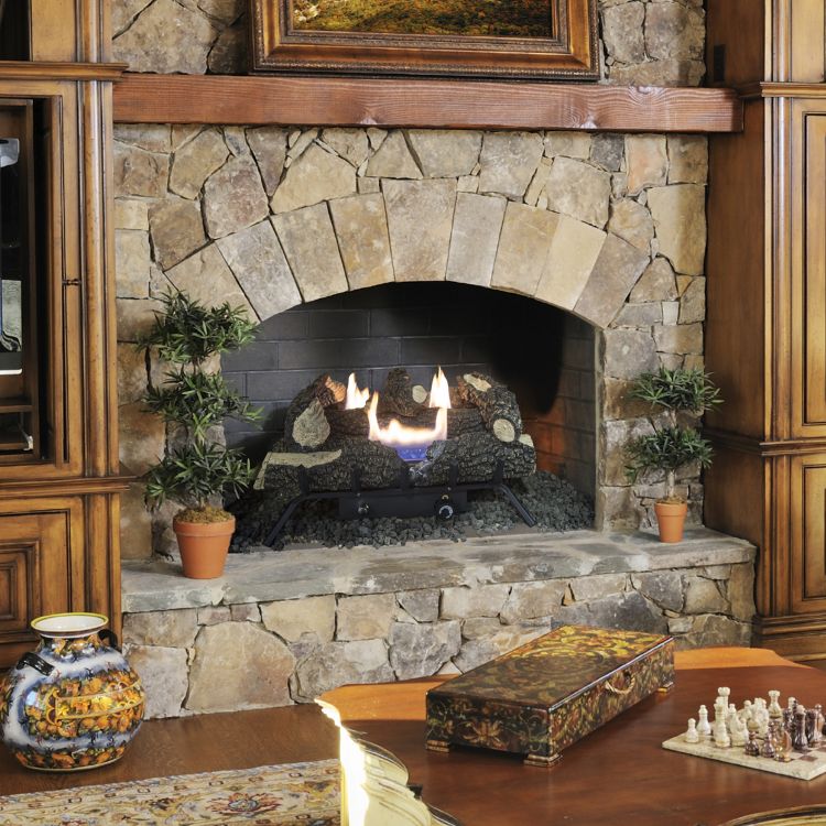 Pleasant Hearth 24 Dual Fuel Wildwood Vent Free Gas Log Set 30,000 BT