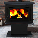 Pleasant Hearth HWS-1200-B 1,200 Sq. Ft. Wood Burning Stove with Stainless Steel Ash Lip and Blower Wood Stoves Pleasant Hearth