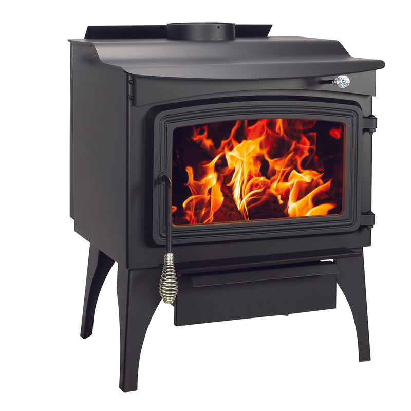 Pleasant Hearth 2,200 Sq. Ft. Wood Stove with Legs and Chrome Handles Wood Stoves Pleasant Hearth