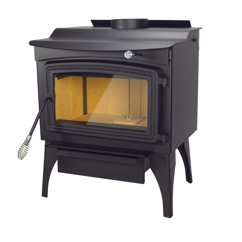 Pleasant Hearth 2,200 Sq. Ft. Wood Stove with Legs and Chrome Handles Wood Stoves Pleasant Hearth