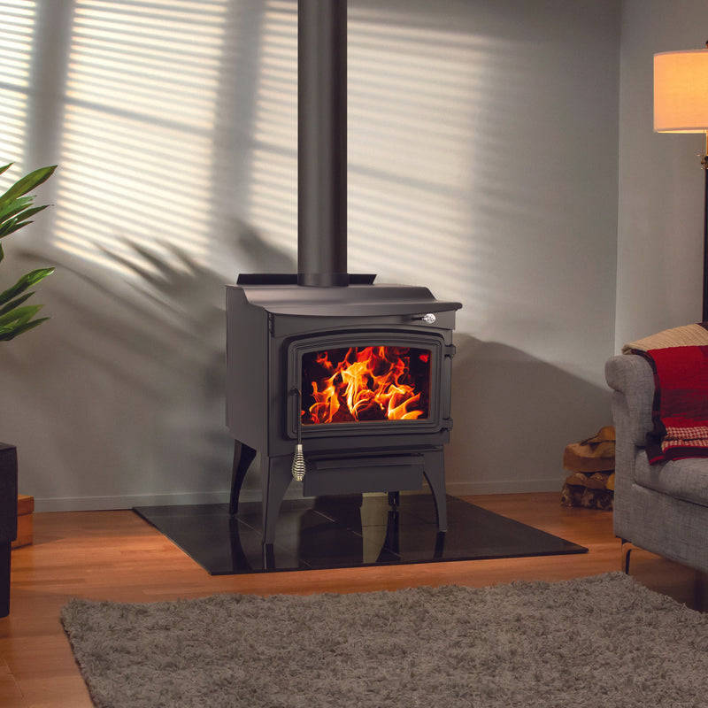 Pleasant Hearth 2,200 Sq. Ft. Wood Stove with Legs and Chrome Handles Wood Stoves Pleasant Hearth