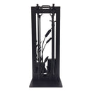 Design Specialties Pond Fireplace Tool Set with Stand Textured Black Fireplace Accessories GHP Group Inc