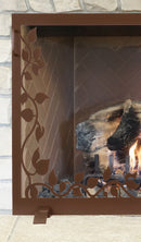 Design Specialties Ivy Glass Fireplace Screen 43 X 32 Solar Bronze Fireplace Accessories GHP Group Inc