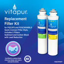 Vitapur Filter Replacement Kit for PQC2FS and P2QC8506BLS Under Sink Filtration Vitapur   