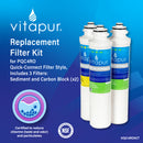 Vitapur Filter Replacement Kit for PQC4RO Under Sink Filtration Vitapur   