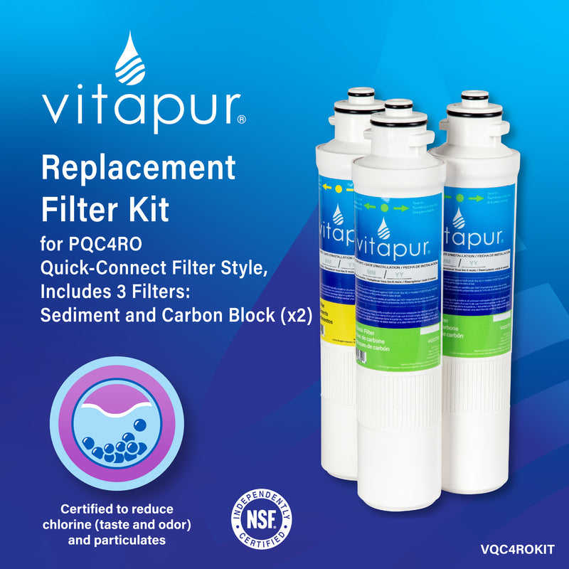 Vitapur Filter Replacement Kit for PQC4RO Under Sink Filtration Vitapur   