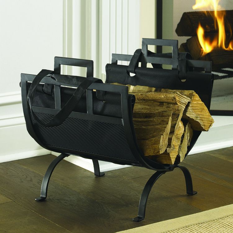Pleasant Hearth - Log Holder with Canvas Tote Fireplace Accessories Pleasant Hearth   