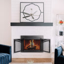 Axel Glass Firescreen Hammered Black Glass Doors Pleasant Hearth   