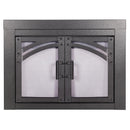 Axel Glass Firescreen Hammered Black Glass Doors Pleasant Hearth   