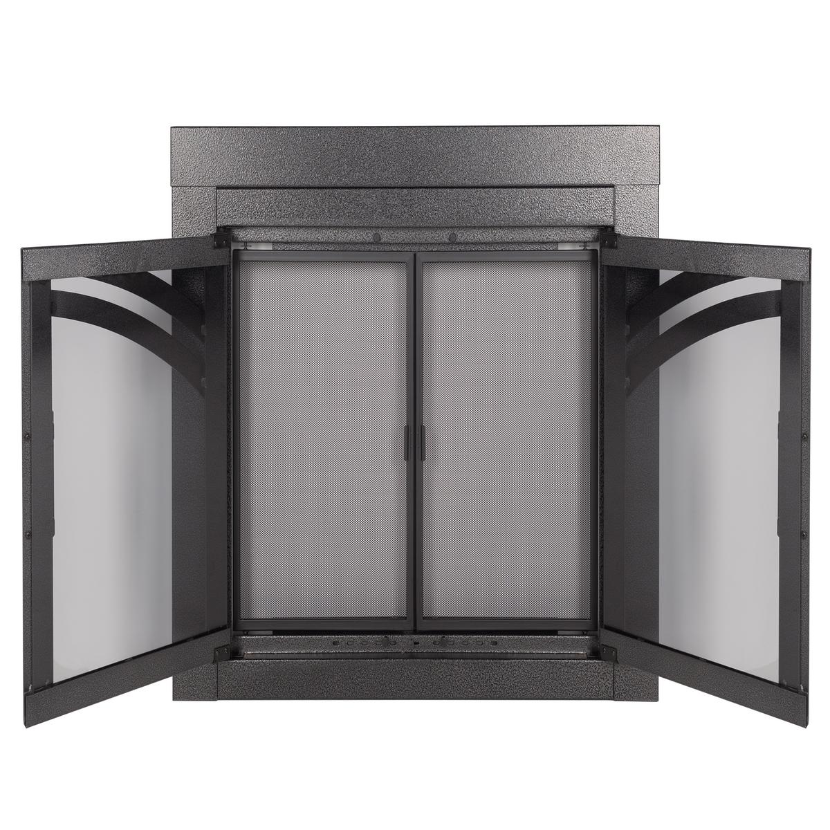 Axel Glass Firescreen Hammered Black