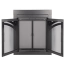 Axel Glass Firescreen Hammered Black Glass Doors Pleasant Hearth   