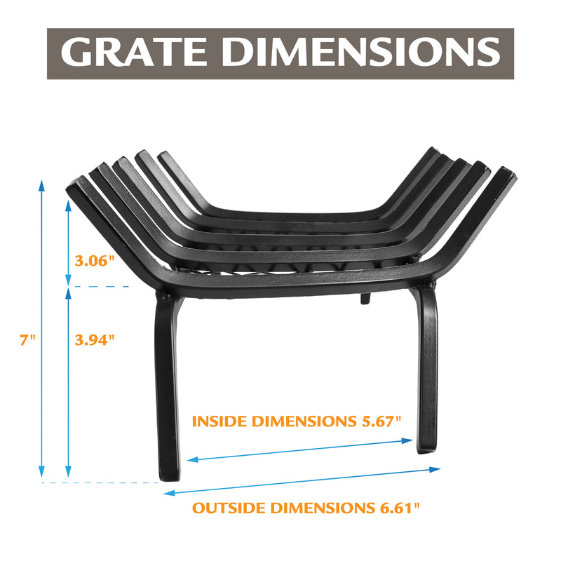 Pleasant Hearth - 1/2 in. steel grate- 24 in. 5 bar with ember retainer Grates Pleasant Hearth   