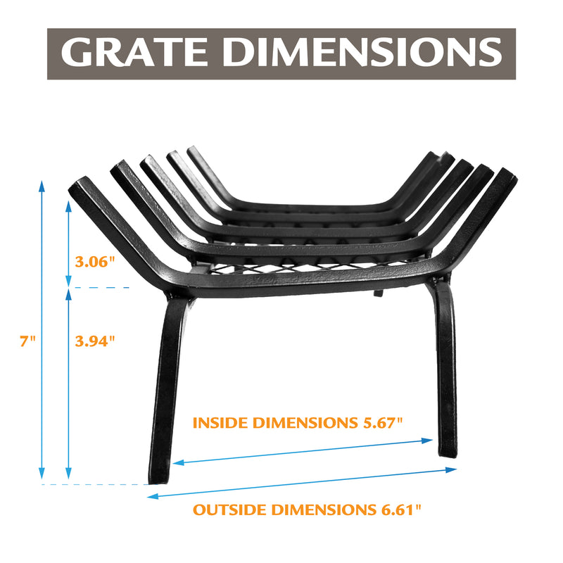 Pleasant Hearth - 1/2 in. steel grate- 27 in. 5 bar with ember retainer Grates Pleasant Hearth   