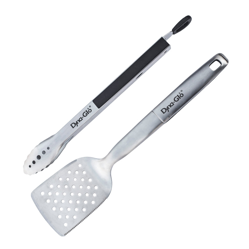 2PC Stainless Steel Set Spatula and Tongs Grill Accessories Dyna-Glo   