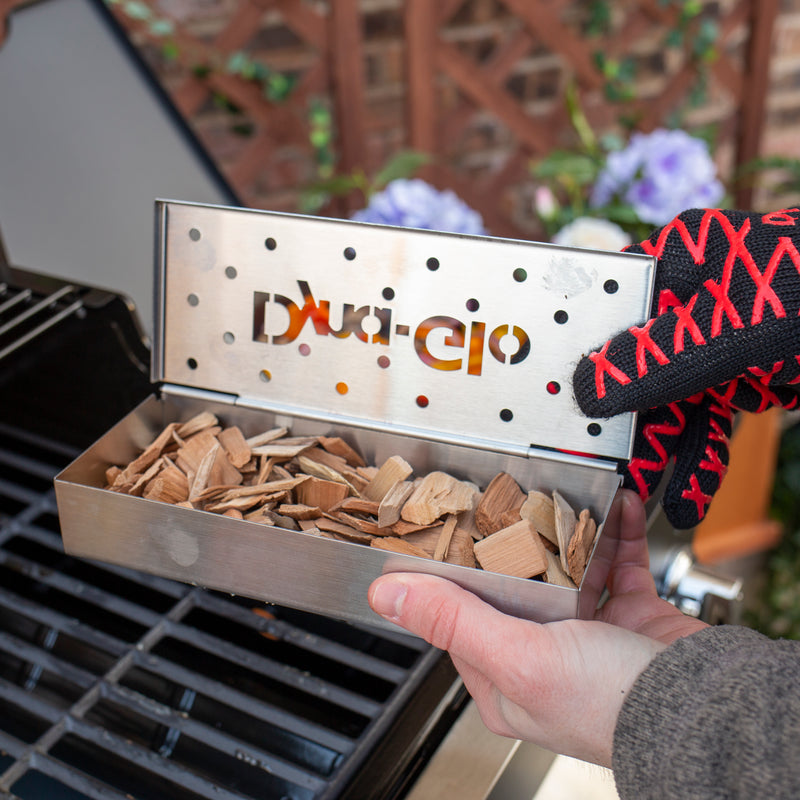 Hinged Stainless Steel Wood Chip Smoker Box Grill Accessories Dyna-Glo   