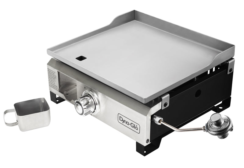 Portable 18,000 BTU Liquid Propane Gas Griddle - Stainless Steel Gas Grills Dyna-Glo   