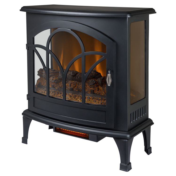 Muskoka 25" Curved Front Infrared Panoramic Electric Stove - Black Electric Fireplaces Muskoka   