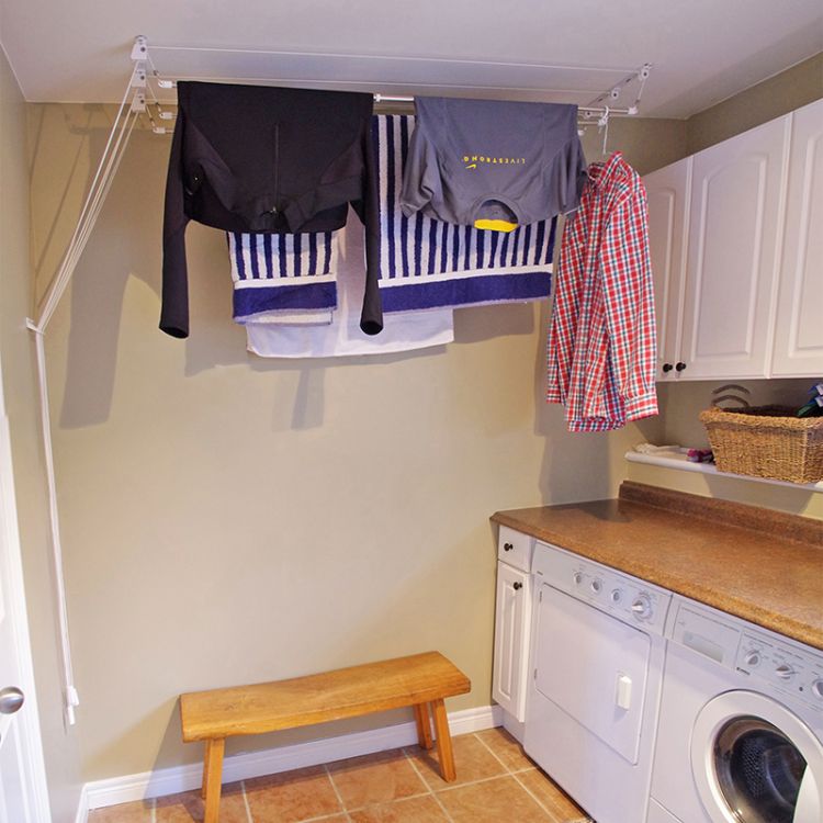 Greenway Laundry Lift 3-Bar Ceiling-Mounted Clothes Dryer Laundry Greenway   