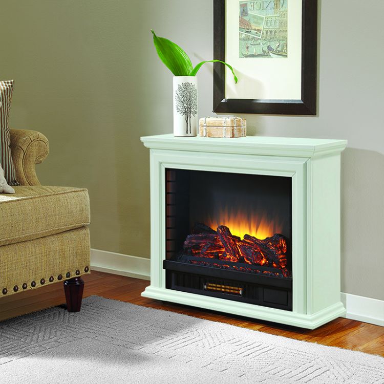 Pleasant Hearth - Sheridan Infrared Mobile Fireplace - White Finish Electric Fireplaces Pleasant Hearth   