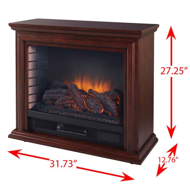 Pleasant Hearth - Sheridan Infrared Mobile Fireplace - Cherry Finish Electric Fireplaces Pleasant Hearth   