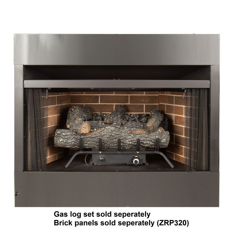 Pleasant Hearth PHZC32F 32 in. Radiant Zero Clearance Universal Firebox Vent Free Fireplaces Pleasant Hearth   