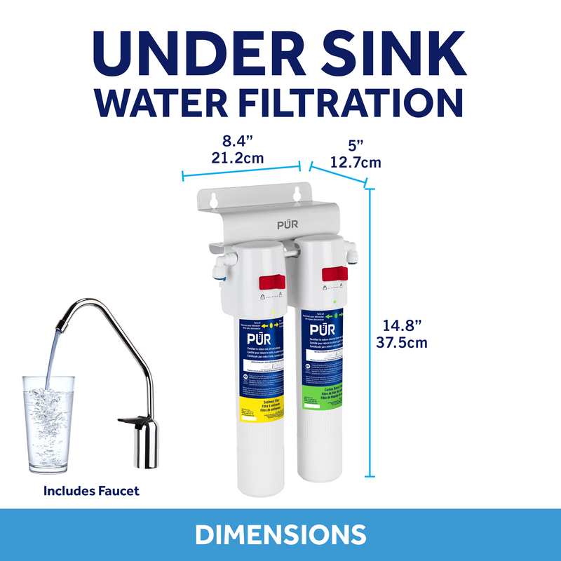 PUR® Dual Stage Under Sink Quick-Connect Water Filtration System Under Sink Filtration PUR®   