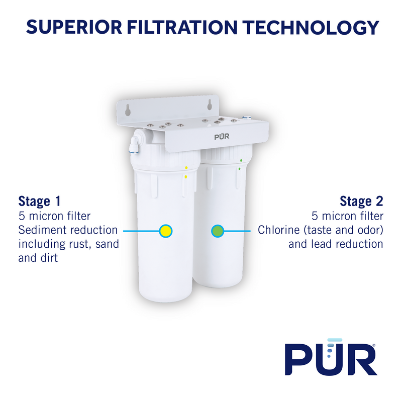 PUR® Dual Stage Under Sink Universal Water Filtration System Under Sink Filtration PUR®   
