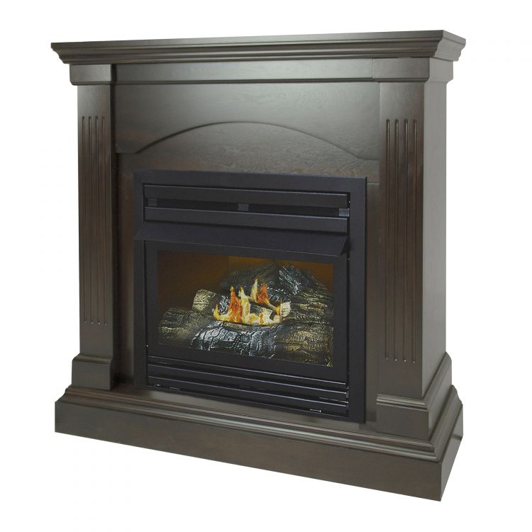 Pleasant Hearth 36 in. LP Compact Tobacco Vent Free Fireplace System 20K BTU Vent Free Fireplaces Pleasant Hearth   