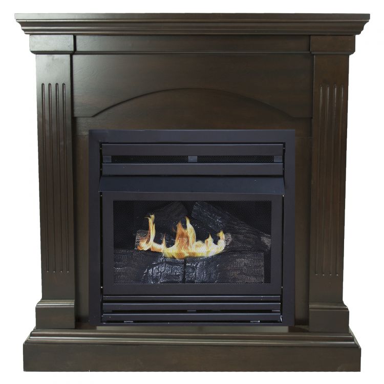 Pleasant Hearth 36 in. LP Compact Tobacco Vent Free Fireplace System 20K BTU Vent Free Fireplaces Pleasant Hearth   