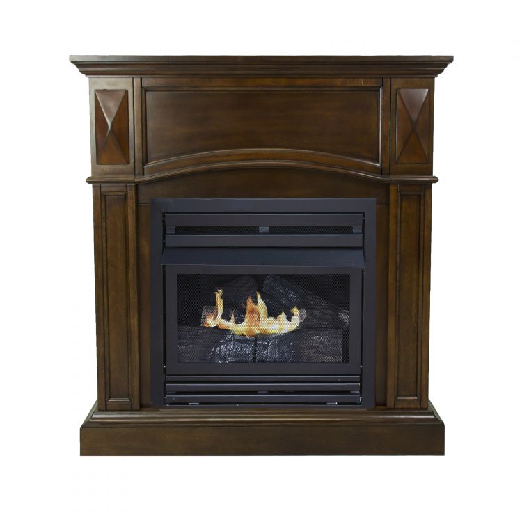 Pleasant Hearth 36 in. LP Compact Cherry Vent Free Fireplace System 20K BTU Vent Free Fireplaces Pleasant Hearth   