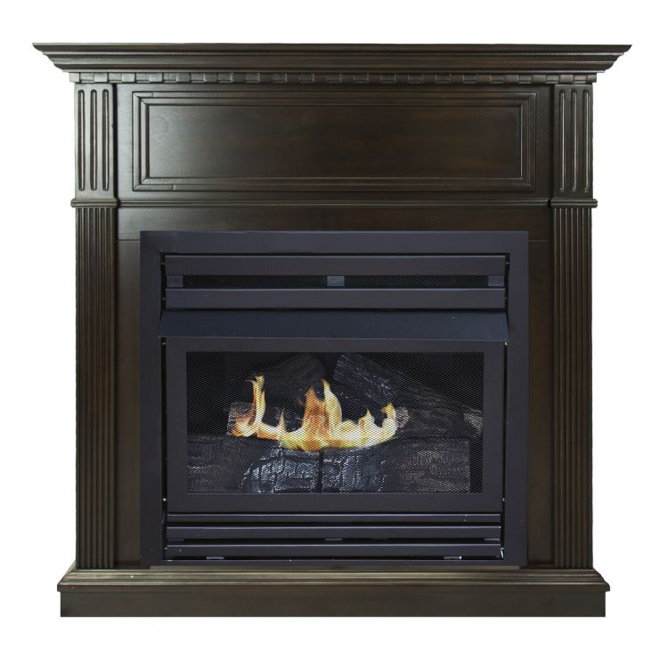 Pleasant Hearth 42 in. NG Intermediate Tobacco VF Fireplace System 27.5K BTU Vent Free Fireplaces Pleasant Hearth   