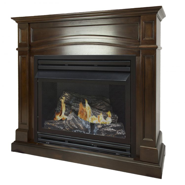Pleasant Hearth 46 in. LP Full Size Cherry VF Fireplace System 32K BTU Vent Free Fireplaces Pleasant Hearth   