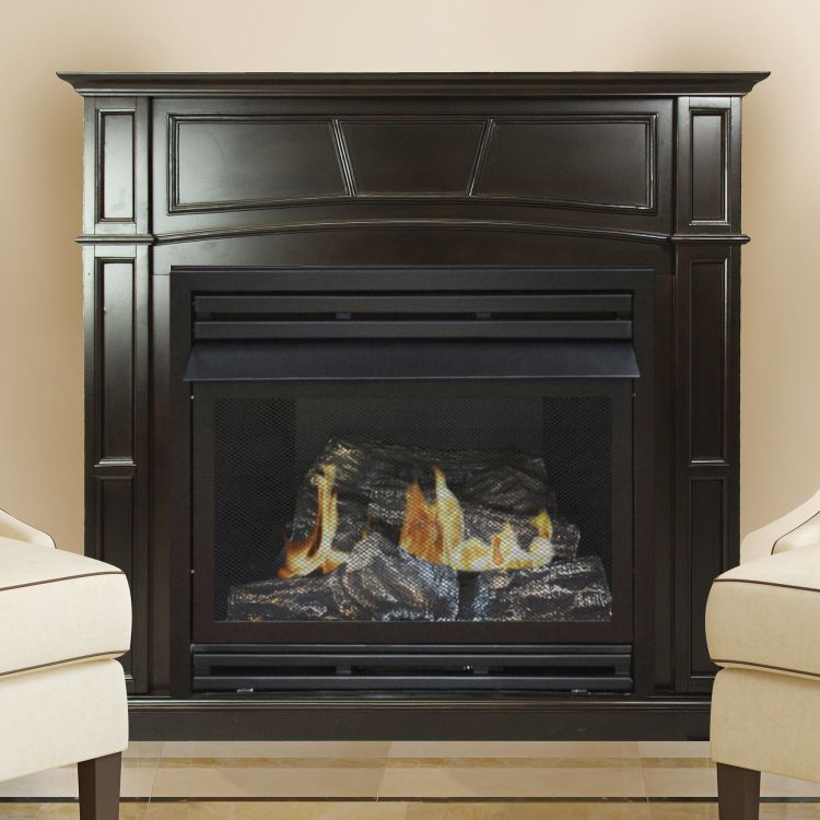 Pleasant Hearth 46 in. NG Full Size Tobacco VF Fireplace System 32K BTU Vent Free Fireplaces Pleasant Hearth   