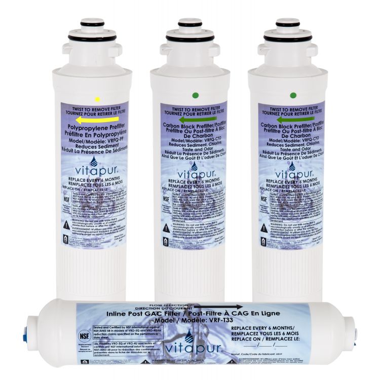 Vitapur Filter Kit for VRO-5Q System - includes 4 filters Reverse Osmosis Vitapur   